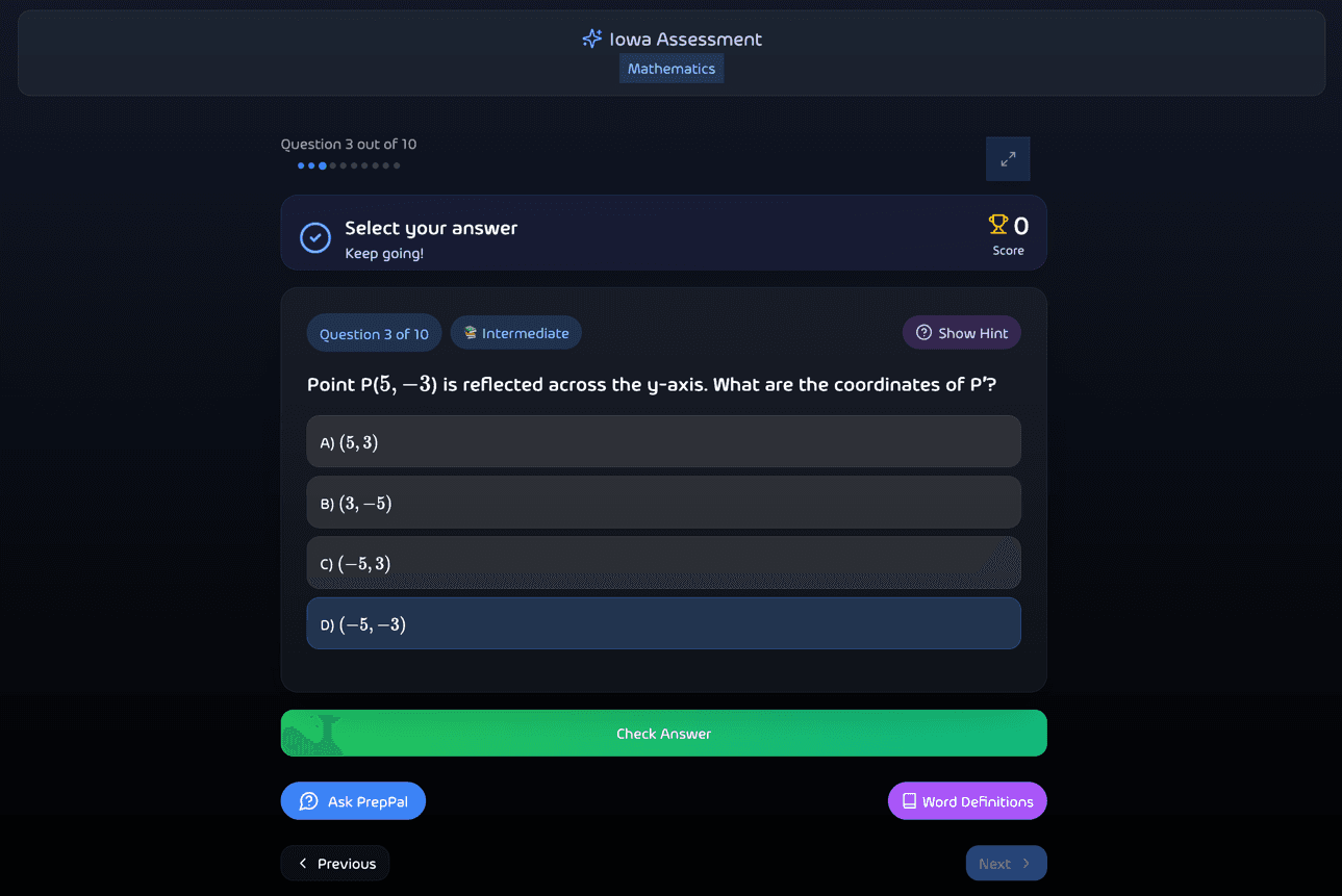 PrepCraft adaptive test engine